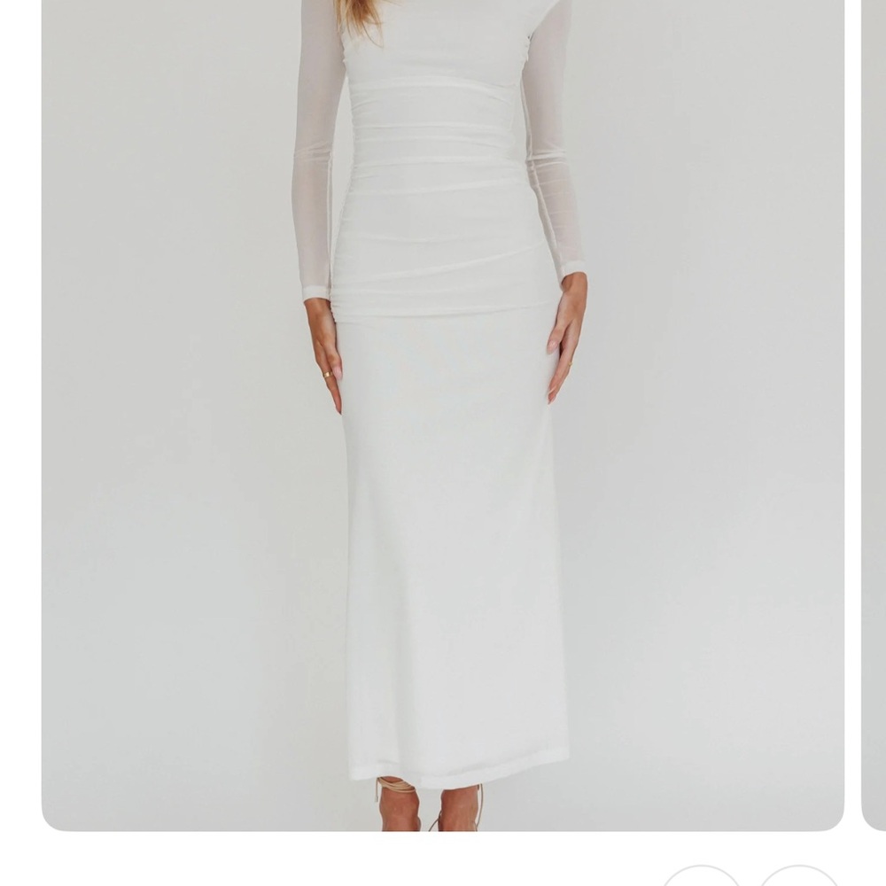 Selfie Leslie White Long Sleeve Dress